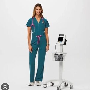 Fig’s Carribean Blue Scrub Jumpsuit NWB